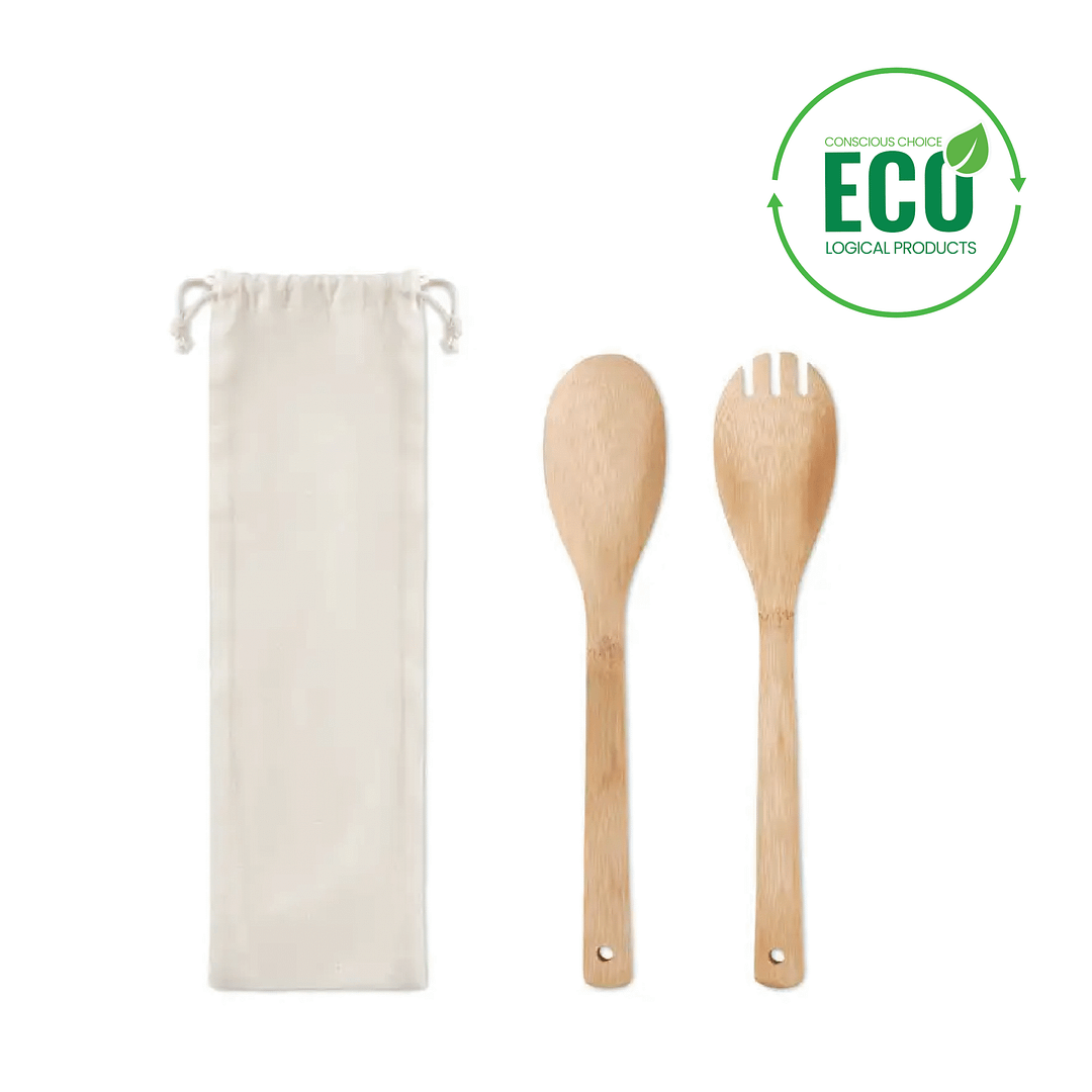 MAYEN SET Set of bamboo salad utensils