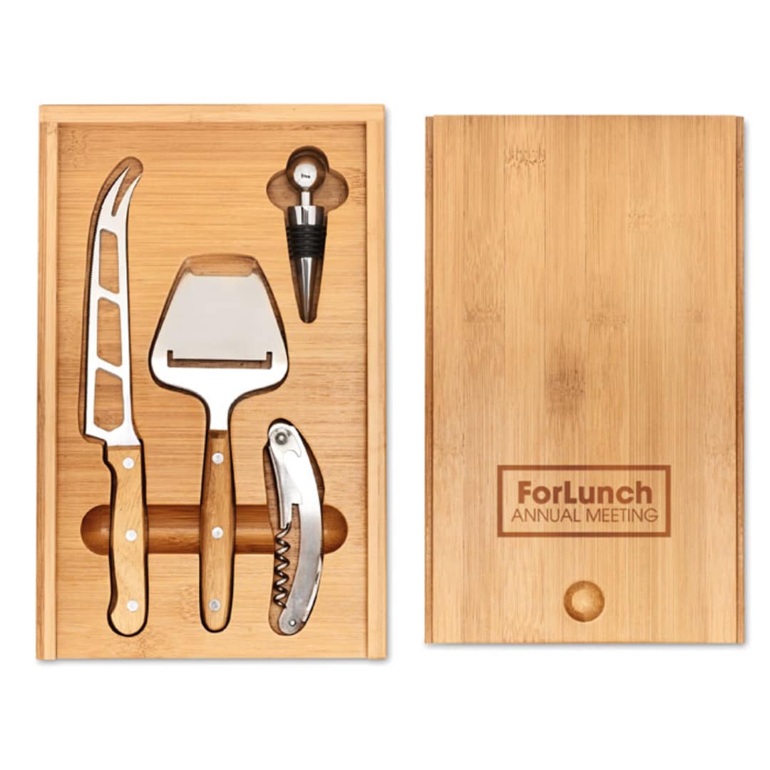 Wine accessoire with logo set WINE&CHEESE
