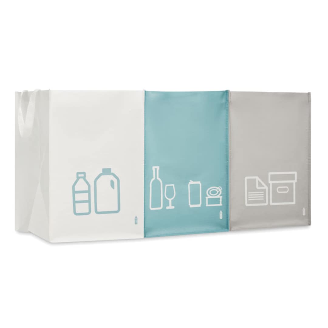 Gadget with logo 3in 1 waste bin THREE BIN