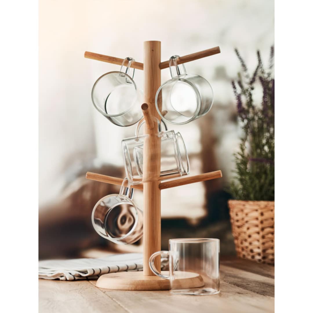 Gadget with logo Bamboo holder set BOROCUPS