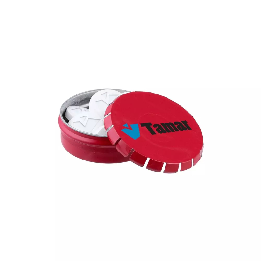 Mints with logo in Tin box