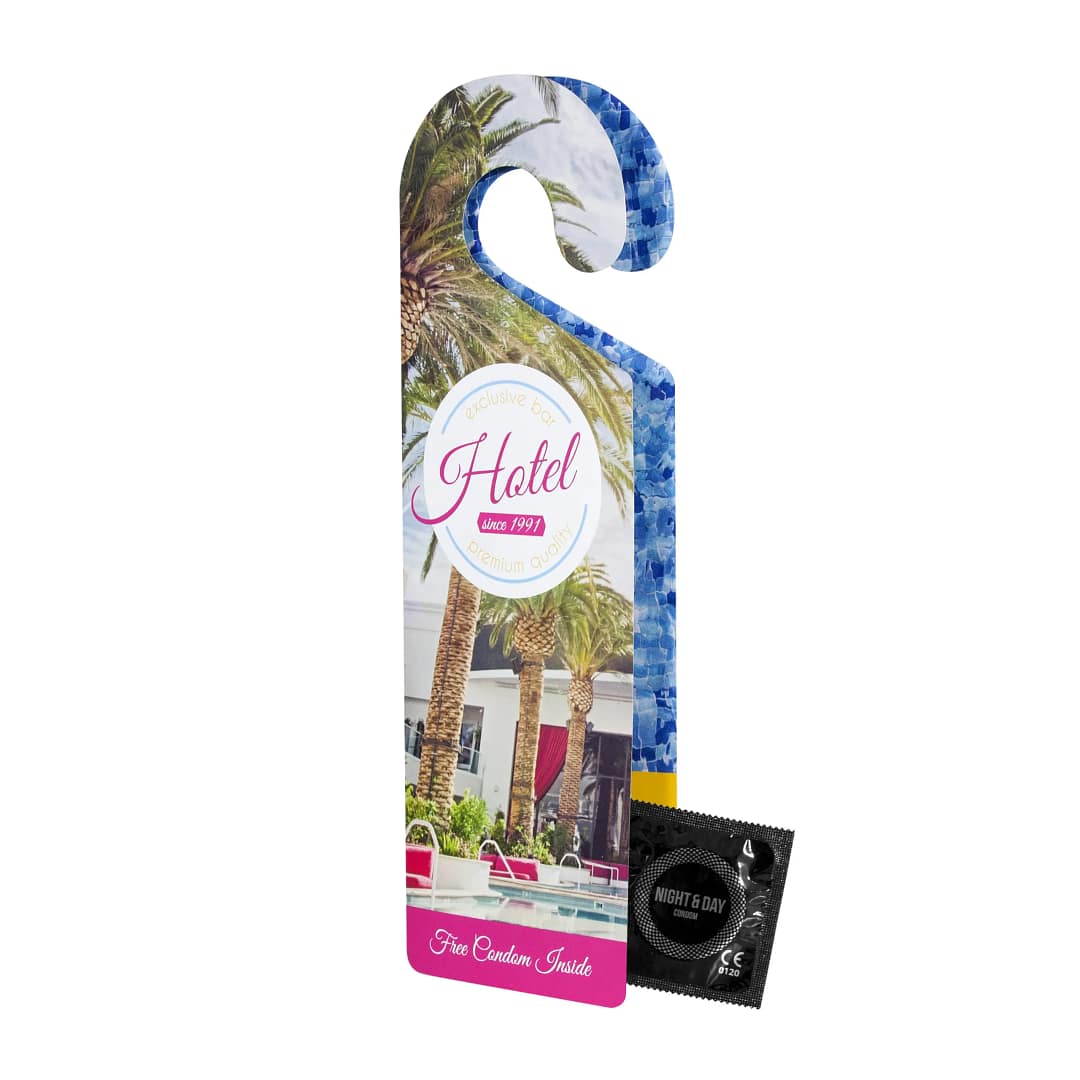 Gadget with logo Condom Doorhanger