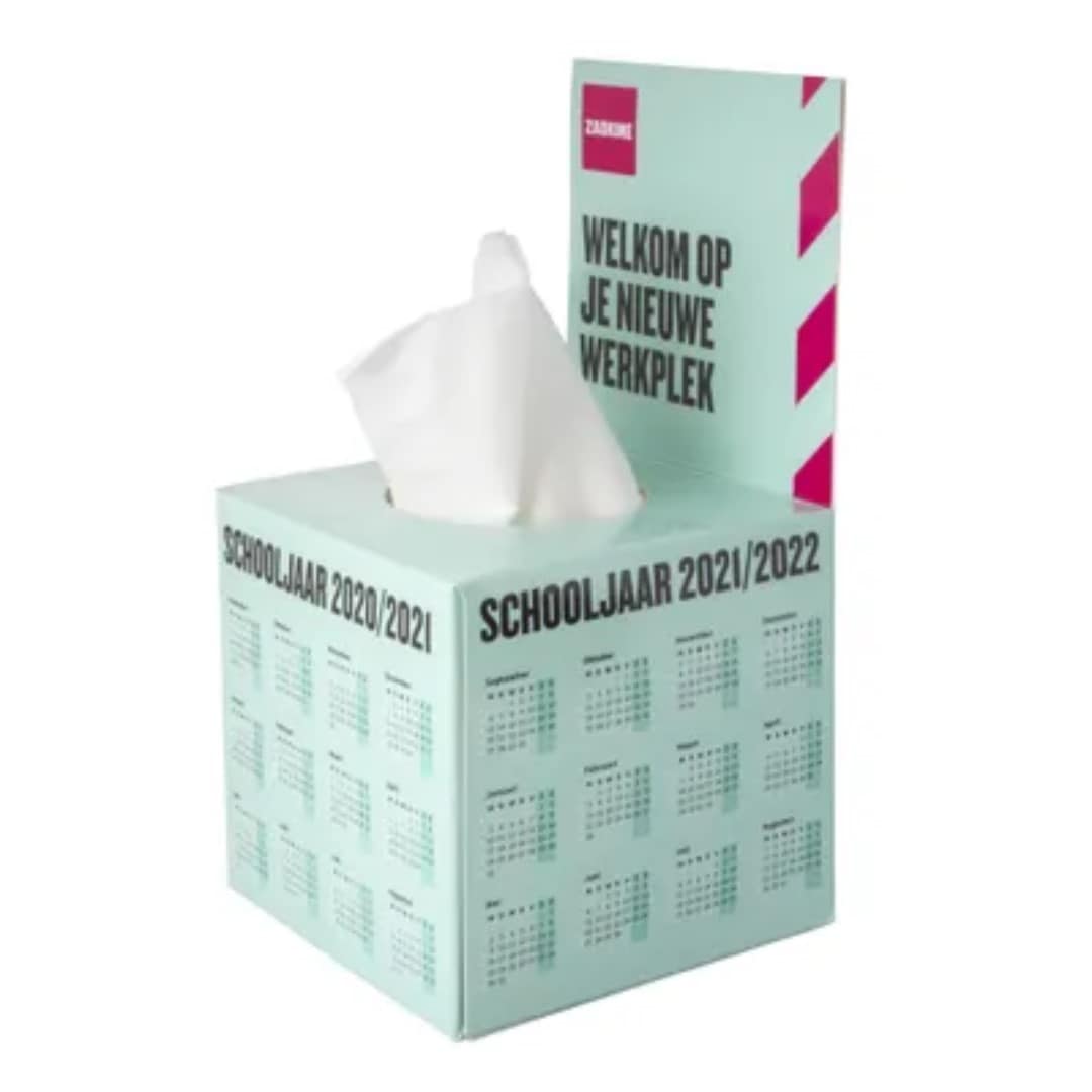 Tissue box with logo Flap