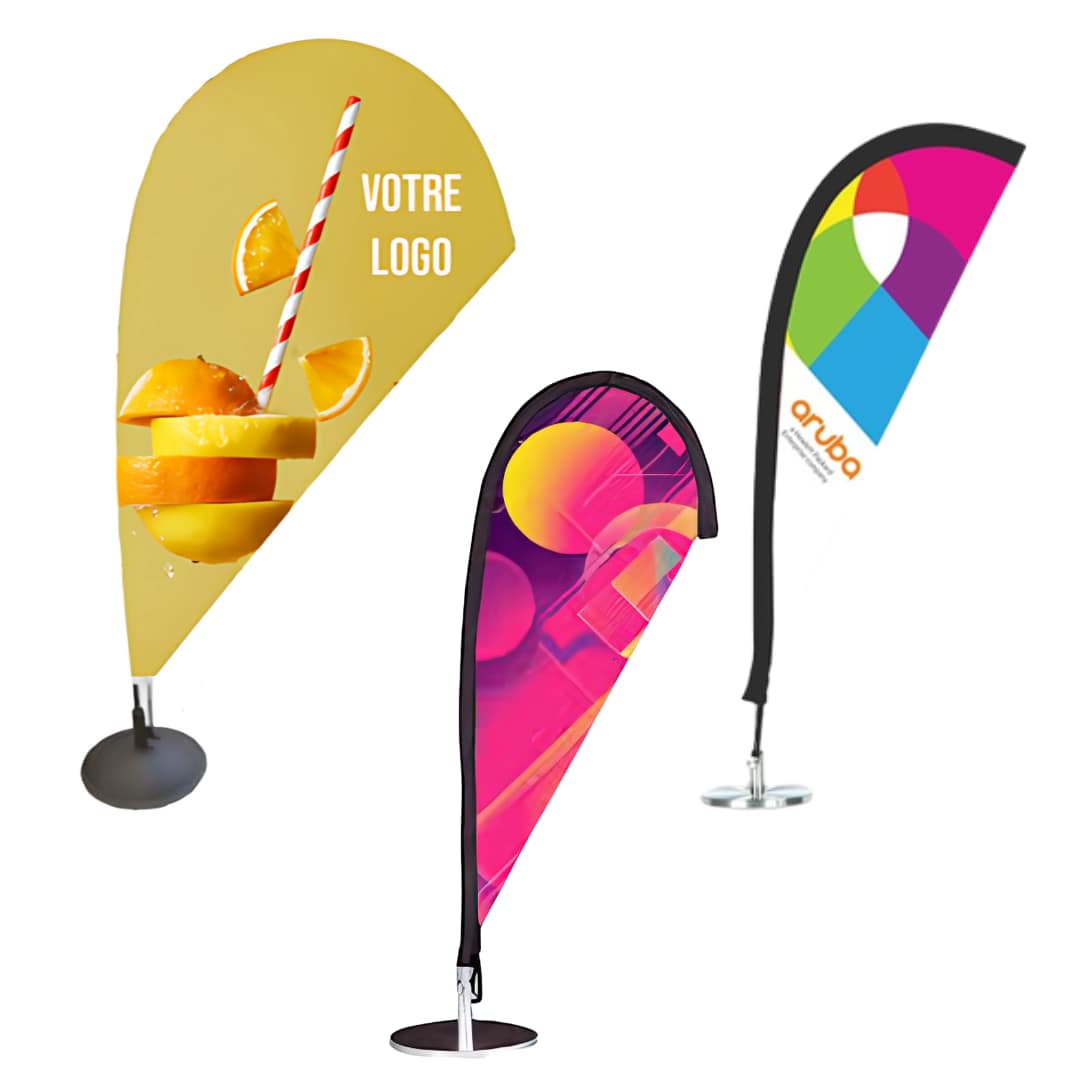 Table beach flags