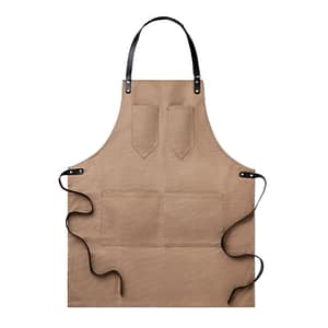 Apron in leather
