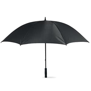 GRUSO Umbrella with logo Umbrella with logo 30 inch manual open and windproof . Comes in 190T polyester with fiberglass-shaft and ribs. Black plastic tips and top. Straight black EVA handle.Manual closure. We use different printing techniques to add your logo. Depending on the surface we can use embroidery, engraving, 360° imprint or screenprint.