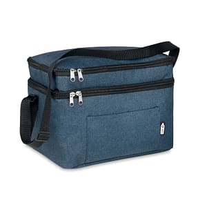 Cooler bag with logo ICECUBE RPET cooler bag with logo with 2 compartments and PEVA lining. Adjustable shoulder strap and front pocket. Isolation material: 0.15mm PEVA + 3mm foam. 2 tone 600D Great for a day at the beach, a picnic or a vacation. Because it has two separate compartments, you can keep different items cool and have easy access to both. It has a front pocket for you to store smaller items. We use different printing techniques to add your logo. Depending on the surface we can use embroidery, engraving, 360° imprint or screen print.