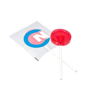 Lollipop with logo Flat round You give a nice giveaway with this lollipop with a personalized white foil. Choice of various fruit flavors, ask for the possibilities. Available color: White, Transparent Magnus Business Gifts is your partner for merchandising, gadgets or unique business gifts since 1967. Certified with Ecovadis gold!