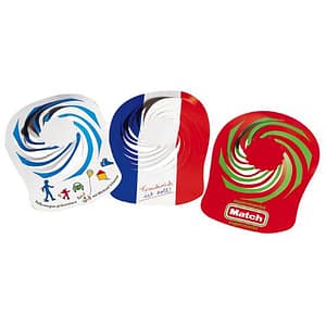 Gadget with logo Spiral caps Gadget with logo approx spiral caps. 29,5 x 21 cm. 250 g/sqm chromoduplex cardboard FSC® white mat coated. White with a bright reverse side (95% recycled material). Incl. Offset print on one side 4 colors Depending on the surface we can use embroidery, engraving, 360° imprint or screen print.