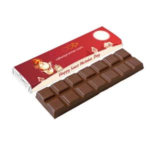 Chocolate with logo bar in wrapper Everyone's favorite! A tasty chocolate bar with a full colour printed wrapper. Available in milk or dark chocolate. Delivery time 2 weeks. Article length 15.50 centimeter Article width 4.70 centimeter Article height 1.10 centimeter 24 Pieces in a box Magnus Business Gifts is your partner for merchandising, gadgets or unique business gifts since 1967. Certified with Ecovadis gold!