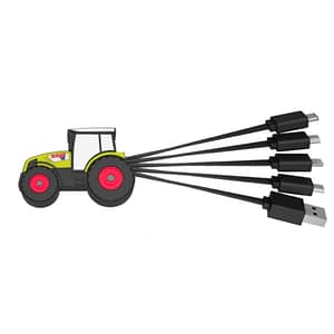 Custom-made Cable Charger Tractor We're taking chargers to a whole new level with our custom-made 3D-printed cables. Combining cutting-edge technology, design innovation, and personalization to bring more connectivity & style to your workspace. We can print any design in 3D, your imagination is the only limit. Our custom-made cable chargers aren't just about looks; they deliver high-quality performance. Equipped with the latest technology, they offer fast and reliable data transfer, ensuring that all your devices are connected seamlessly. Magnus Business Gifts is your partner for merchandising, gadgets or unique business gifts since 1967. Certified with Ecovadis gold!