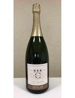 Champagne Brut Blanc De Blancs This Chapuy Champagne Brut Blanc De Blancs Magnum has a bright gold appearance, a fine and persistent mousse. A delicate nose of white summer fruits (yellow plums and peaches). Fresh and already creamy in the mouth, developing honeyed and buttery aromas. A fresh wine, very typical taste of mature Chardonnay. A great fine and elegant vintage, which can be laid down in a cellar for a few years. To pair with: Monk fish with a lemony creamy sauce Every bottle of Champagne can be personalized with logo an text. Min order quantity. Magnus Business Gifts is your partner for merchandising, gadgets or unique business gifts since 1967. Certified with Ecovadis gold 2022!