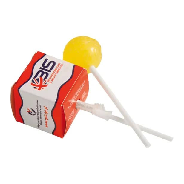 Lollipop with logo in personalized box