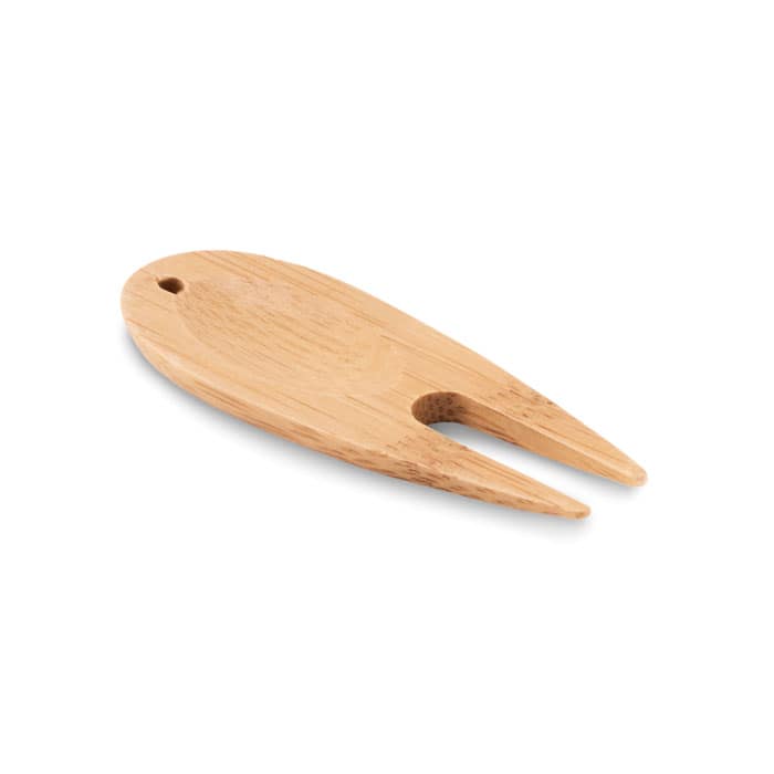 BOGEY Bamboo golf divot tool with logo |Magnus Business Gifts