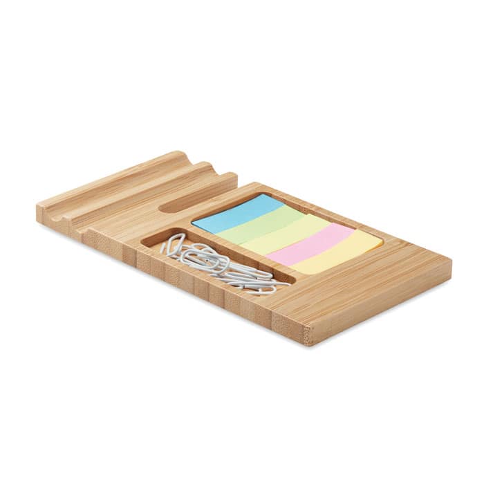 TREVIS Bamboo desk phone stand with logo |Magnus Business Gifts