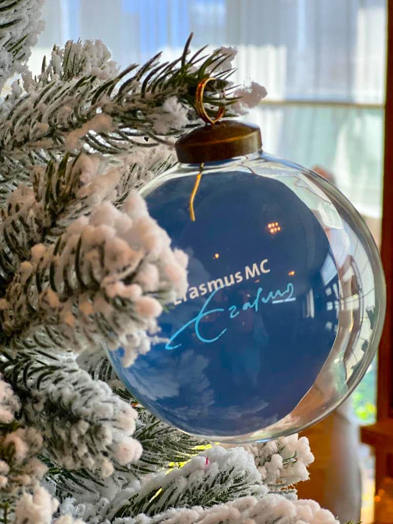 Christmas ball with logo message inside